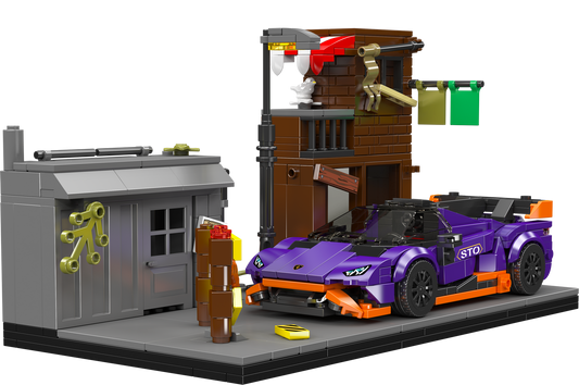 Mould King 24063 Wasteland Street Supercar Scene Building Set | 601 Pcs