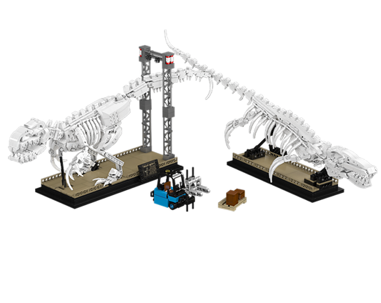 Mould King 29005 Mosasaurus & Velociraptor Fossil Display Model Building Set | 1418 Pcs