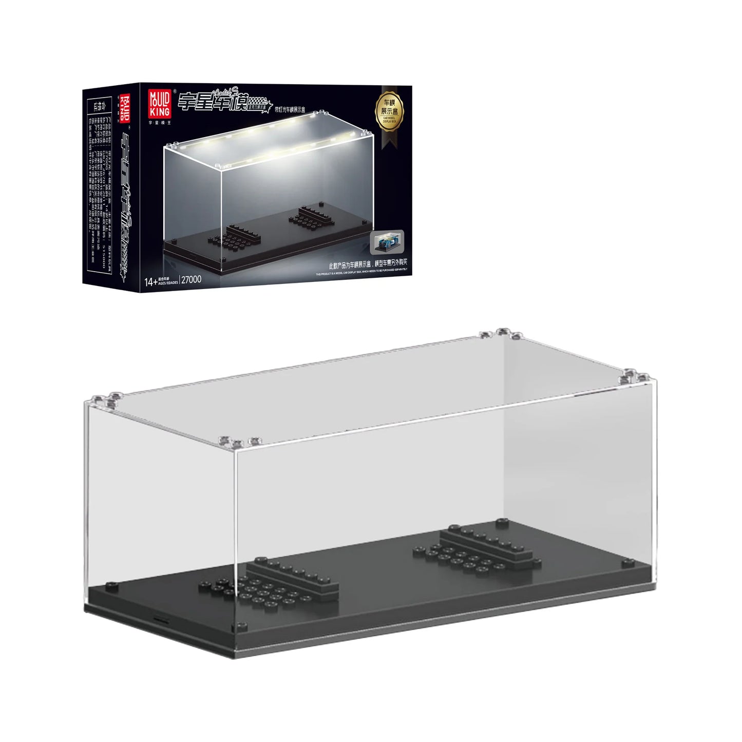 (Lego Compatible) Stackable Mini Car Display Case with LED Light